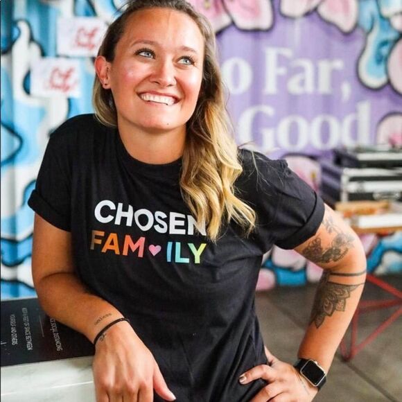 Chosen Family Limited‎ Edition Graphic Rainbow Tee Black Black Small - Picture 4 of 4